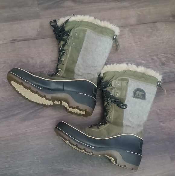 Sorel Tivoli III High Boot Nori/Black Lace Up Waterproof Size 7 - Picture 2 of 9